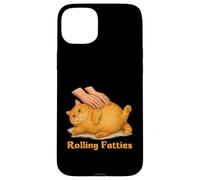 Rolling Fatties Funny Chubby Orange Cat Meme Lazy Cat Carcasa para iPhone 15 Plus