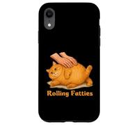 Rolling Fatties Funny Chubby Orange Cat Meme Lazy Cat Carcasa para iPhone XR