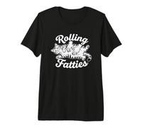 Rolling Fatties - Gordo, Amante de los Gatos, dueño de Gato, Divertido Meme Gato Camiseta Premium