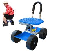 Rolling Garden Cart Seat, Adjustable Gardening Cart Wheels, 360 Degree Swivel Chair, Sturdy Build, Tool Tray for Outdoor Planting Weeding Landscaping Yard Tasks, 60x47x31cm
