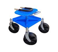 Rolling Garden Seat - Plegable Rolling Stool With Back Support | Ajustable Height Outdoor Work Chair With Tool Tray, 360° Swivel For Yard Lawn Patio Garage