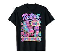 Rolling Into 1 Year Old Roller Skating Girl 1st Birthday Camiseta