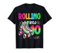 Rolling Into 10 Años Patinaje sobre Ruedas 10º Cumpleaños Niños Camiseta