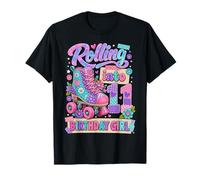 Rolling Into 11 Years Old Roller Skating Girl 11th Birthday Camiseta