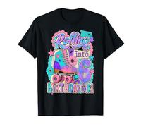 Rolling Into 6 Years Old Roller Skating Girl 6th Birthday Camiseta