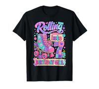Rolling Into 7 Years Old Roller Skating Girl 7th Birthday Camiseta