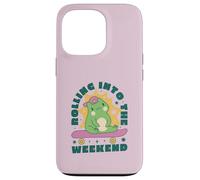 Rolling Into The Weekend Skateboard Frog Kawaii, Linda y Divertida Carcasa para iPhone 13 Pro