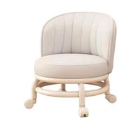 Rolling Low Stool With Backrest - 360° Silent Swivel Padded Mini Chair | 32x32x42 Cm | 360° Silent Caster Rolling Low Stool | Waterproof Soft Padded Seat & Backrest Mini Chair For Pedicure & Crafts