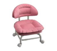 Rolling Low Stool with Backrest, 360° Swivel Chair with Silent Casters 50cm