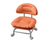 Rolling Low Stool with Backrest, 360° Swivel Chair with Silent Casters 50cm