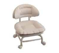 Rolling Low Stool with Backrest - Swivel Chair with 360° Silent Casters Low