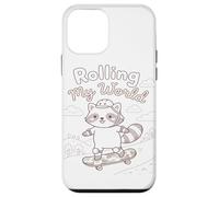 Rolling My World Lindo Gato Amante del Monopatín Carcasa para iPhone 12 Mini