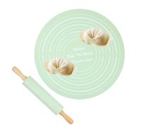 Rolling Pin with Silicone Baking Mats, Silicone Rolling Pin with Baking Mats Combo Set, no tick Handle for Effortless Rolling, Perfect for Pizza, Pie, and Pastry Making, Baking Accessories