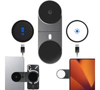 Rolling Square Edge Pro Full Kit - Soporte Movil para Portatil, Kit con Soporte Magnetico para Movil, Cargador Inalambrico Universal y Luz 1000 Lumen, Soporte con Cargador Magnetico Teletrabajo, Gris