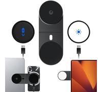 Rolling Square Edge Pro Full Kit - Soporte Movil para Portatil, Kit con Soporte Magnetico para Movil, Cargador Inalambrico Universal y Luz 1000 Lumen, Soporte con Cargador Magnetico Teletrabajo, Negro