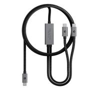 Rolling Square inCharge Cerbero - Cable USB C Carga Rápida 2en1 Essential 100W, 1,5m - Cable USB C a USBC de Doble Salida en Trenzado Nilón para Cargar Portátil, Móvil, Tablet, Auriculares - Negro