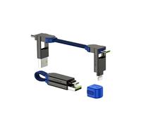 Rolling Square inCharge X - Llavero con Cable USB c Carga Rapida, 100 W - Cargador USB c Universal para Dispositivos Moviles 6 en 1 con USB a/c + Cable Lightning y Micro USB, para Regalo Hombre, Azul