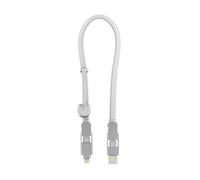 Rolling Square inCharge XL 30cm - Cable Usb c Carga Rapida, 100W - Cargador Usb c Universal 6 en 1 para Dispositivos Moviles con Usb c + Cable Lightning y Micro Usb, para Regalo Hombre, Blanco