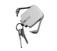 ROLLING SQUARE - TAU Power Bank con Llavero, 5V - Bateria Externa con Cable USB c y Cable Lightning + Micro USB - Powerbank Cargador USB c Magnetico y Compacto, Compatible con iPhone y Otros, Blanco