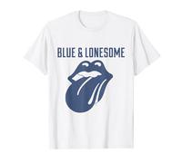 Rolling Stones 72 Logo Azul & Lonesome Vintage White Camiseta