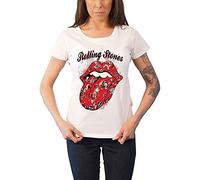 Rolling Stones Camiseta Tattoo Flash para Mujer, Blanco, 8 (Manufacturer Size: Womens: 8)