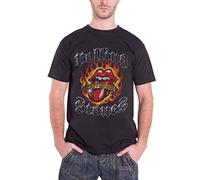 Rolling Stones - T-Shirt # M Black Unisex # Flaming Tattoo Tongue
