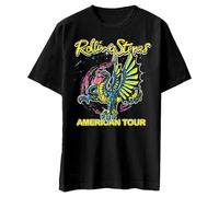 Rolling Stones The T Shirt American Tour Dragon Band Logo Oficial Hombre Negro, Negro , S