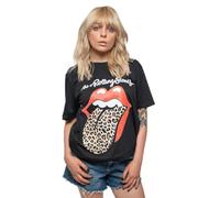 Rolling Stones The T Shirt - Camiseta con estampado de leopardo, color negro, Negro, 4XL