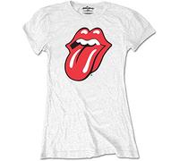 Rolling Stones the - T-Shirt # L Ladies White # Classic Tongue