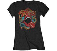 Rolling Stones - the - T-Shirt # Xxl Black Femmina # Retro 70s Vibe