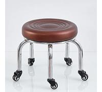 Rolling Stool Low Roller silla taburete silla pu cuero rodante taburete sillas ruedas universales para oficina en casa fitness silla de rodillo redondo taburete, c (b) powerfully