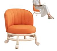 Rolling Stool Waterproof Soft Ergonomic - Backrest Modern Seat Swivel Low | Swivel Low Stool Small Chair for Home Living Room Kitchen | Bathroom Office Shop Garage Salon Work Dorm Floor Rolling Stool