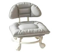 Rolling Stool with Backrest - 360° Swivel Caster Seat | Thick Cushioned Sho