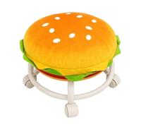 Rolling Stools with Wheels - Funny Soft Hamburger Comfortable Non-Slip