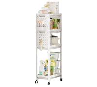 Rolling Utility Cart, Multi Tier Storage Organizer, Space Saving Shelf with Wheels, Mobile Compact Carrier for Kitchen Supplies Bathroom Items workplace Pantry Retail Display 41,33 x 50,78 pulgadas