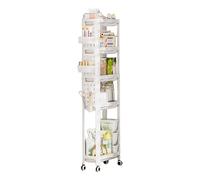 Rolling Utility Cart, Multi Tier Storage Organizer, Space Saving Shelf with Wheels, Mobile Compact Carrier for Kitchen Supplies Bathroom Items workplace Pantry Retail Display 41,33 x 50,78 pulgadas