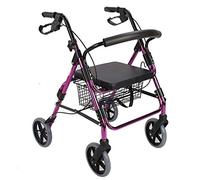 Rolling Walker Aluminum Mobility Walking Aid 丨Lightweight Folding Walking Frame 丨double Brake with Seat and Bag丨 Height Adjustable Elderly Walker VBTJWRFE