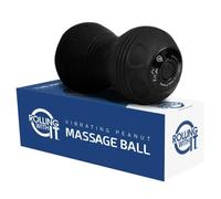 Rolling With It profesional vibrante maní bola de masaje - terapia de puntos gatillo de tejido profundo, liberación miofascial - portátil, inalámbrico - dual lacrosse bola vibración massager - negro