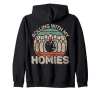 Rolling with My Homies Retro Bowling Bowler Team Funny Sudadera con Capucha