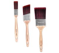 ROLLINGDOG 3 Pinceles de Pintura con Mango de Madera, Carcasa de Acero Inoxidable para líneas de Bordes Afilados, Pintura con Pinturas en Paredes, techos, Madera y Metal (1 Pulgada, 2 Pulgadas, 3