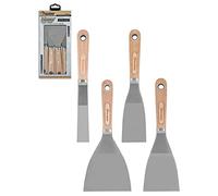 ROLLINGDOG Juego de Espátulas 20,3 cm con hoja de acero inoxidable y mango de madera de haya grabado con láser, ideal para suavizar y alisar masilla en paredes