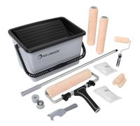 ROLLINGDOG Juego de rodillos de pintura de 12 pulgadas, rodillo de pintura grande con marco ajustable, cubiertas de microfibra y poste extensible, kit completo para paredes/techos/muebles, paquete de