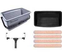 ROLLINGDOG Juego de Rodillos de Pintura Grandes mejorados de 18" Marco para Rodillo de Pintura de 18", Fundas de Microfibra para Rodillo de Pintura (Pack de 4),Cubo de Pintura con Tapa