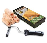 ROLLINGDOG Juego de rodillos de pintura, rodillo de pintura de 4 pulgadas, rodillo de microfibra, mini rodillos para pintar, rodillo de pintura de microfibra, compatible con poste de extensión de