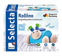 Rollino 61073 - Sonajero con sonajero (Madera, 7,5 cm), Color Azul