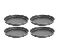 RollitPop Bandejas de Horno Redonda para Pizza y Fainá (Farinata Italiana), 34 cm - Aluminio Antiadherente Efecto Piedra, Fabricada en Italia, Fácil de Limpiar - Línea Vulcania - 4 Bandejas