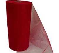 Rollo de 100 metros de tul de 25 cm de altura, color rojo