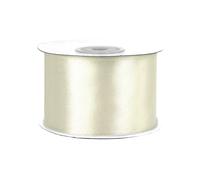 Rollo de 25 m de cinta de raso de 50 mm, cinta decorativa para decoración de regalos, boda, bautismo, cumpleaños, cinta decorativa por un lado de 5 cm