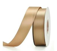 Rollo de 25 yardas de cinta de satén de doble cara, de 6, 9, 13, 16, 25 y 38 mm, de color liso, para decoración artesanal de bodas, color natural, 812-38 mm.