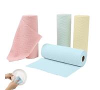 Rollo de 4 rollos de paño de microfibra, 30 hojas, trapos de limpieza reutilizables de 9x9 pulgadas para limpiar platos de encimera de cocina, toallas de papel absorbentes de múltiples superficies, d
